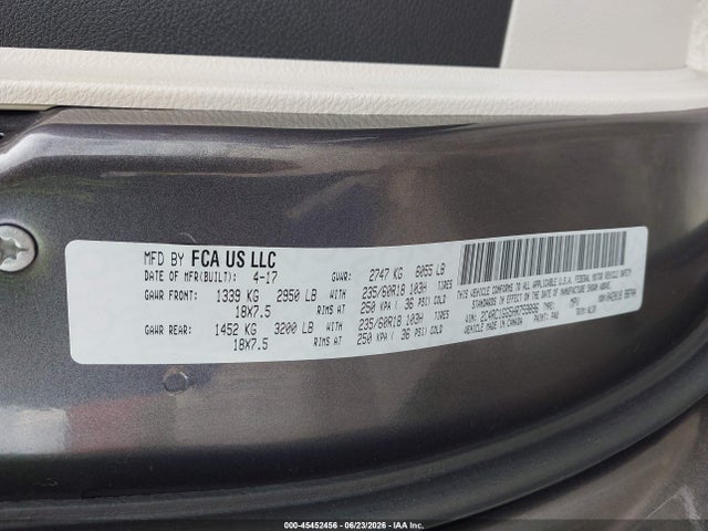 Chrysler Pacifica Limited 2017 2C4RC1GG5HR759896 Image 9