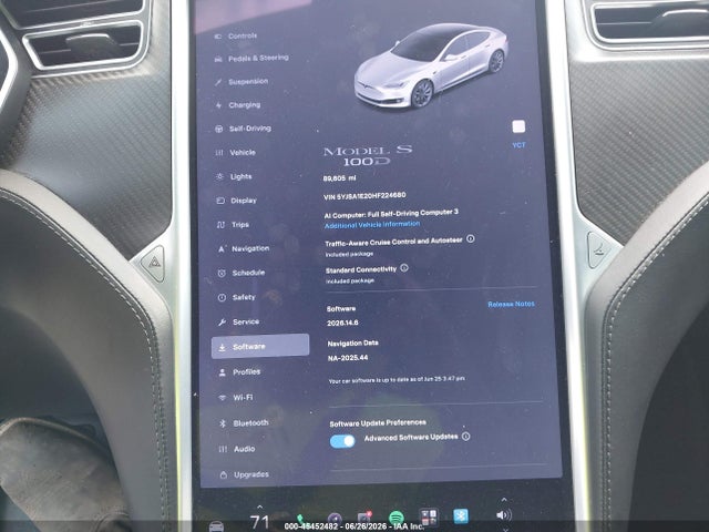 Продаж на аукціоні авто 2017 Tesla Model S 100d/60d/75d/90d/p100d, vin: 5YJSA1E20HF224680, номер лоту: 45452482