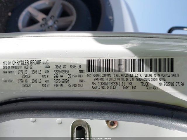 2012 Ram 1500 Express მანქანა იყიდება აუქციონზე, vin: 1C6RD7FT5CS341111, აუქციონის ნომერი: 45452483