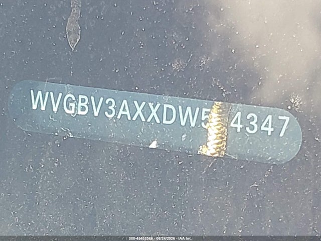 45452566 :رقم المزاد ، WVGBV3AXXDW584347 vin ، 2013 Volkswagen Tiguan Sel مزاد بيع
