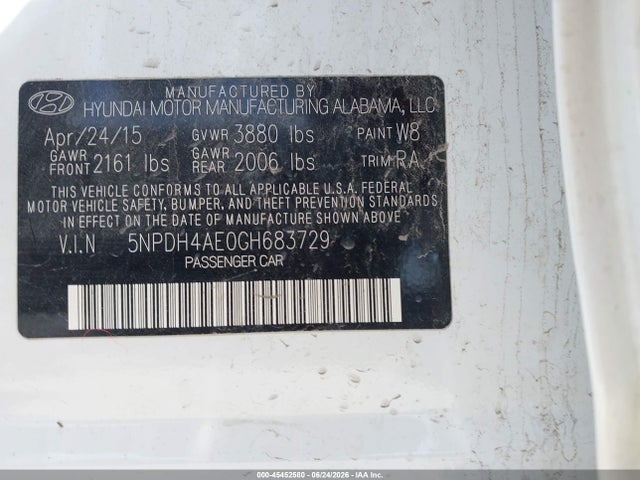 Hyundai ELANTRA SE 2016 5NPDH4AE0GH683729 Image 9