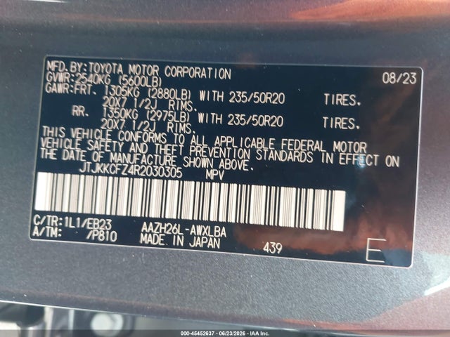 JTJKKCFZ4R2030305 Lexus Nx 450h+ F Sport Handling