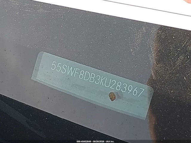 45452649 :رقم المزاد ، 55SWF8DB3KU283967 vin ، 2019 Mercedes-benz C 300 مزاد بيع