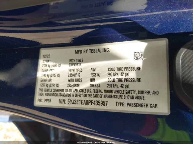 Tesla Model 3 Rear-wheel Drive 2023 5YJ3E1EA0PF435957 Image 9
