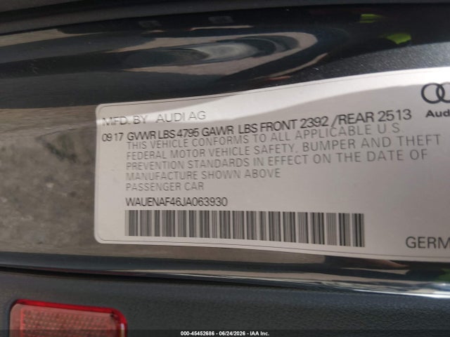 Продажа на аукционе авто 2018 Audi A4 2.0t Premium/2.0t Tech Premium, vin: WAUENAF46JA063930, номер лота: 45452686