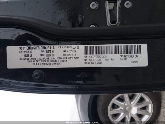 Продаж на аукціоні авто 2012 Chrysler 300, vin: 2C3CCAAG6CH312978, номер лоту: 45452829
