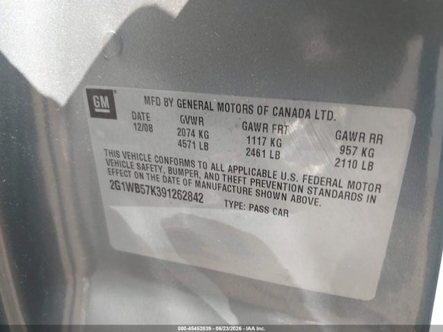 Продаж на аукціоні авто 2009 Chevrolet Impala Ls, vin: 2G1WB57K391262842, номер лоту: 45452839