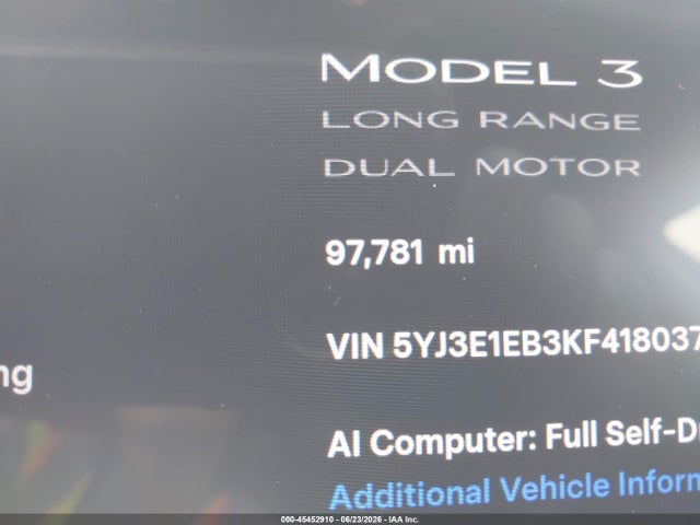 Tesla Model 3 Long Range/performance 2019 5YJ3E1EB3KF418037 Image 13