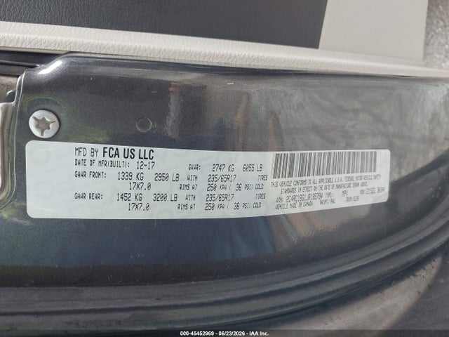 45452969 :رقم المزاد ، 2C4RC1BG1JR185794 vin ، 2018 Chrysler Pacifica Touring L مزاد بيع
