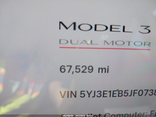 Продажа на аукционе авто 2018 Tesla Model 3 Long Range/performance, vin: 5YJ3E1EB5JF073866, номер лота: 45453087