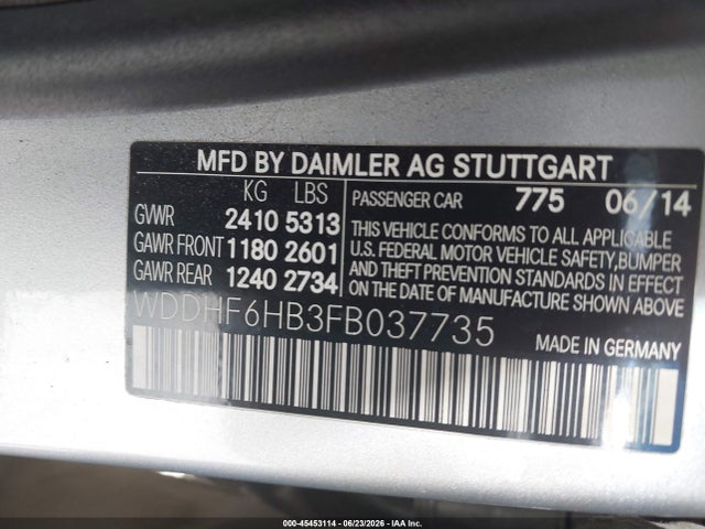 Aukcja sprzedaży 2015 Mercedes-benz E 400 4matic, vin: WDDHF6HB3FB037735, numer aukcji: 45453114