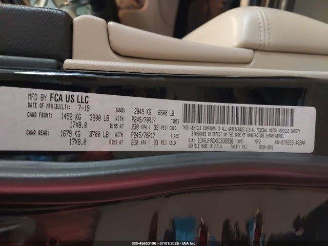 1C4RJFAGXKC836936 Jeep Grand Cherokee Laredo E 4x4