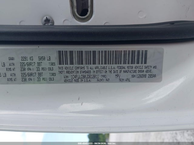 Aukcja sprzedaży 2018 Jeep Cherokee Latitude Fwd, vin: 1C4PJLCB0JD612011, numer aukcji: 45453223
