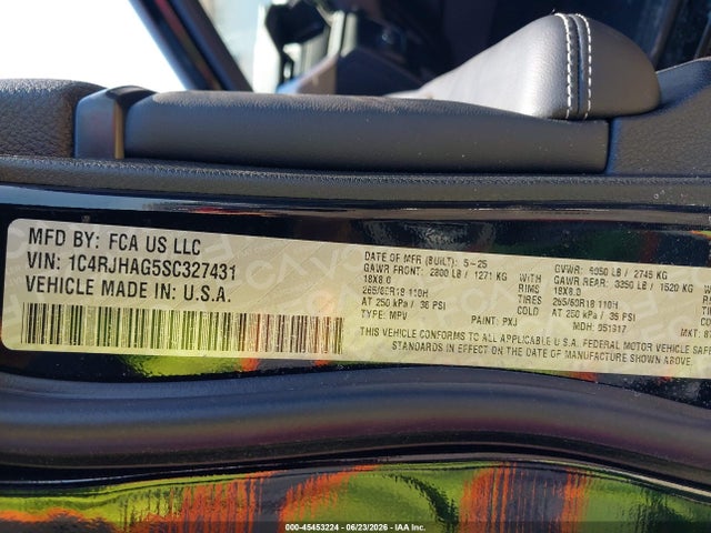 Продаж на аукціоні авто 2025 Jeep Grand Cherokee Laredo X 4x4, vin: 1C4RJHAG5SC327431, номер лоту: 45453224