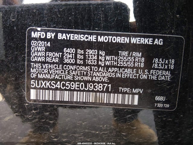 Продажа на аукционе авто 2014 Bmw X5 Xdrive35d, vin: 5UXKS4C59E0J93871, номер лота: 45453233