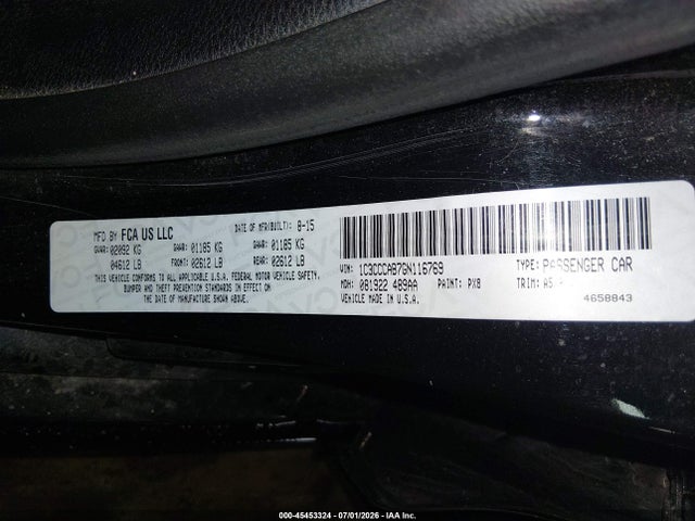 Продаж на аукціоні авто 2016 Chrysler 200 Limited, vin: 1C3CCCAB7GN116769, номер лоту: 45453324