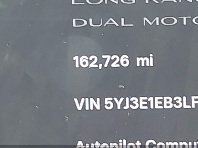 45453337 :رقم المزاد ، 5YJ3E1EB3LF667357 vin ، 2020 Tesla Model 3 Long Range Dual Motor All-wheel Drive مزاد بيع