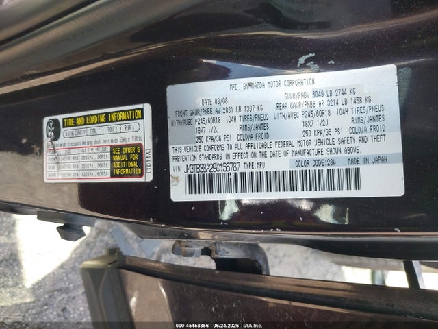 Aukcja sprzedaży 2009 Mazda Cx-9 Touring, vin: JM3TB38A290166787, numer aukcji: 45453356