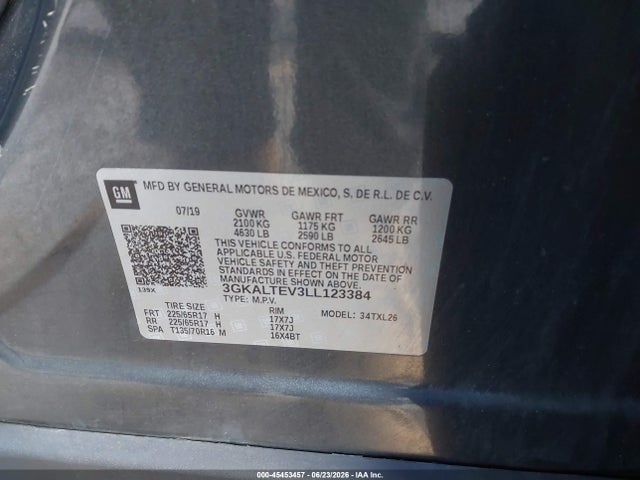 Aukcja sprzedaży 2020 Gmc Terrain Awd Sle, vin: 3GKALTEV3LL123384, numer aukcji: 45453457