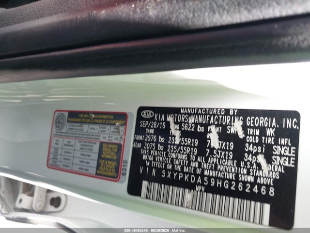 KIA Sorento 3.3l Sx 2017 5XYPKDA59HG262468 Image 9