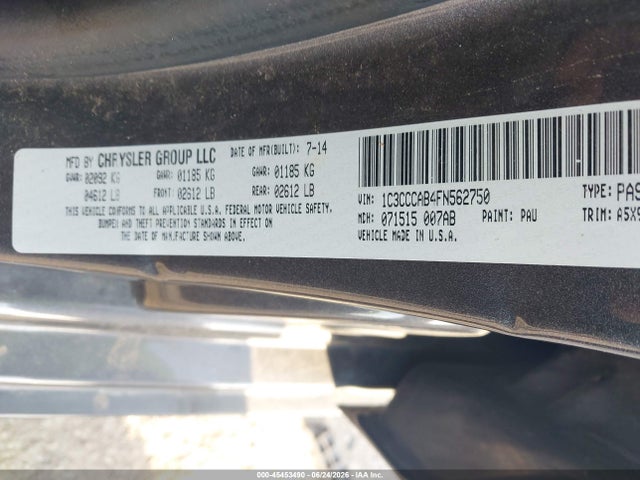 Aukcja sprzedaży 2015 Chrysler 200 Limited, vin: 1C3CCCAB4FN562750, numer aukcji: 45453490