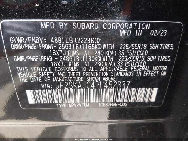 Subaru Forester Sport 2023 JF2SKAJC4PH452337 Image 9