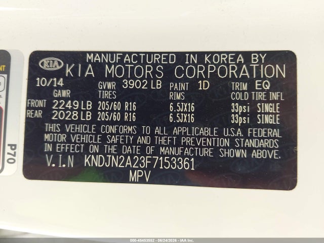 KIA Soul 2015 KNDJN2A23F7153361 Image 9