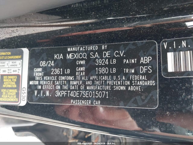 KIA K4 Lx 2025 3KPFT4DE7SE015071 Image 9
