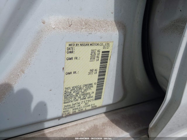 Nissan Altima 2.5 Sv 2017 1N4AL3AP7HC257925 Image 9