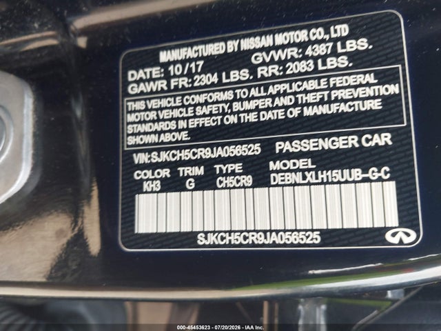 Продажа на аукционе авто 2018 Infiniti Qx30 Luxury, vin: SJKCH5CR9JA056525, номер лота: 45453623