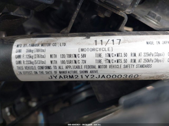 Yamaha Xsr700 C 2018 JYARM21Y2JA000360 Image 10