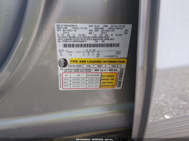Ford Expedition Platinum 2024 1FMJU1L88REA64931 Image 9