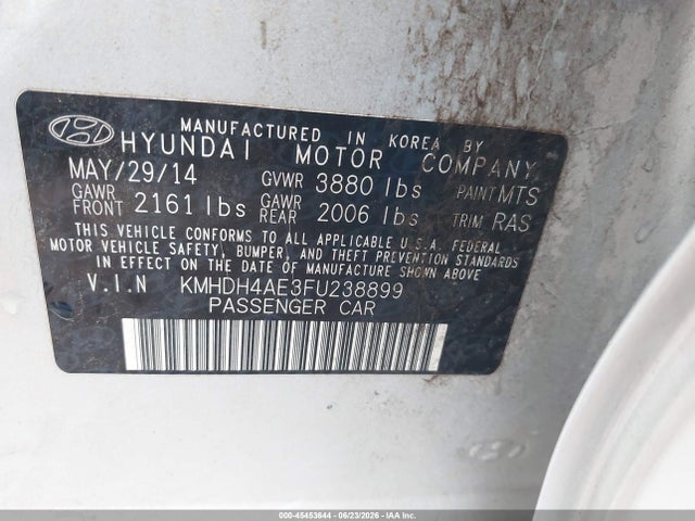 Продажа на аукционе авто 2015 Hyundai Elantra Se, vin: KMHDH4AE3FU238899, номер лота: 45453644