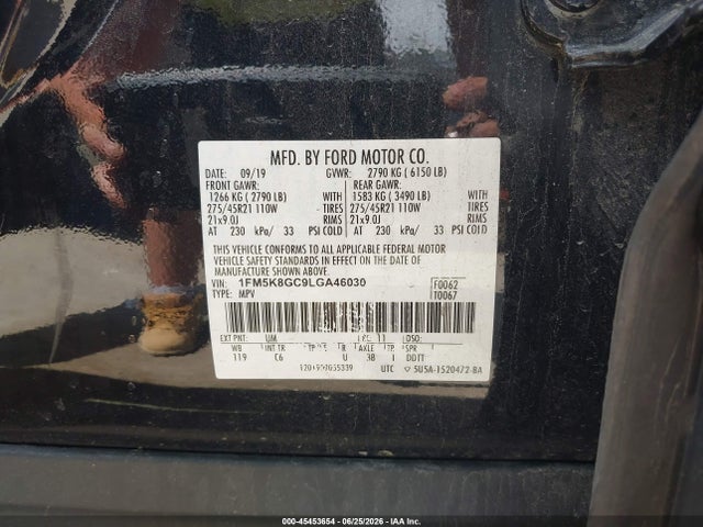 Продажа на аукционе авто 2020 Ford Explorer St, vin: 1FM5K8GC9LGA46030, номер лота: 45453654