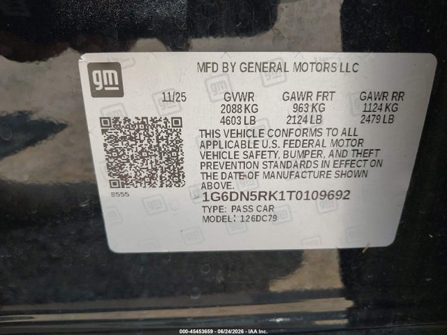 Продажа на аукционе авто 2026 Cadillac Ct5 Premium Luxury Rwd, vin: 1G6DN5RK1T0109692, номер лота: 45453659