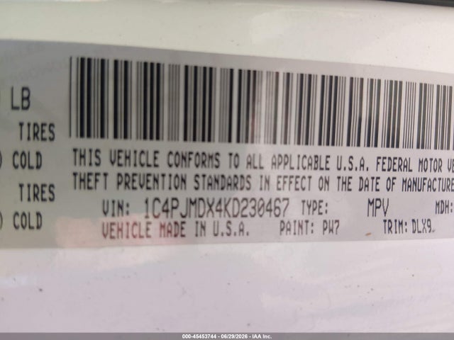 1C4PJMDX4KD230467 Jeep Cherokee Limited 4x4