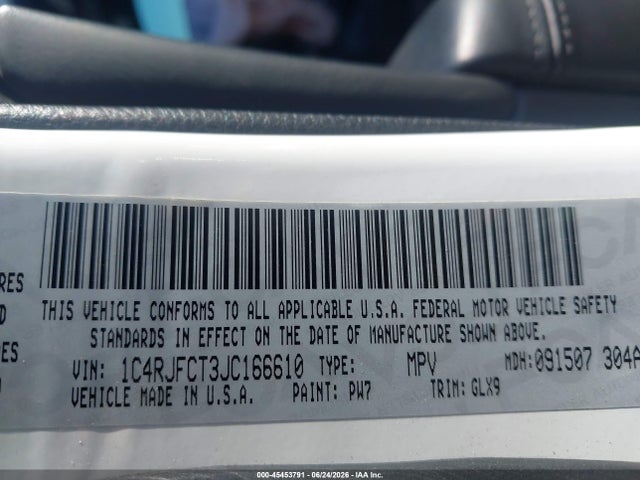 Продаж на аукціоні авто 2018 Jeep Grand Cherokee Overland 4x4, vin: 1C4RJFCT3JC166610, номер лоту: 45453791