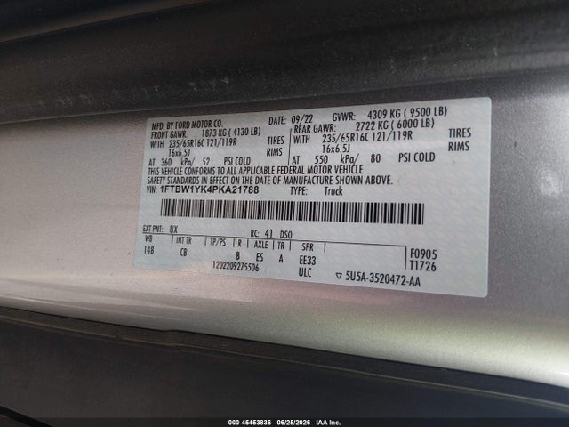 1FTBW1YK4PKA21788 Ford E-transit-350