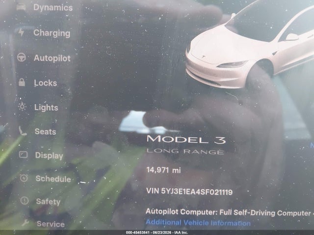 Aukcja sprzedaży 2025 Tesla Model 3 Long Range Rear-wheel Drive/standard Rear-wheel Drive, vin: 5YJ3E1EA4SF021119, numer aukcji: 45453841