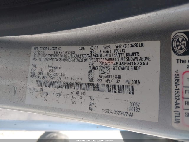 3FADP4EJ5FM187253 Ford FIESTA SE