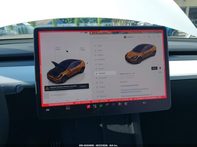 Auction sale of the 2022 Tesla Model Y Long Range Dual Motor All-wheel Drive, vin: 7SAYGDEE2NF359260, lot number: 45454006