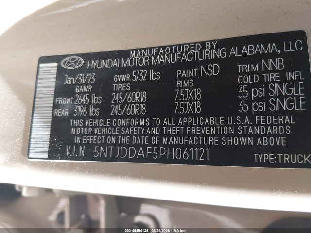 5NTJDDAF5PH061121 Hyundai Santa Cruz Sel Premium