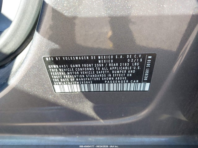 Продажа на аукционе авто 2015 Volkswagen Jetta 2.0l Tdi Sel, vin: 3VWLA7AJ1FM293842, номер лота: 45454177