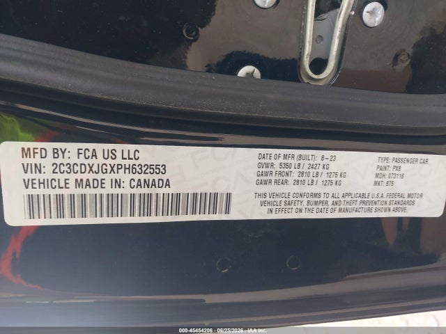 2023 Dodge Charger Sxt Awd მანქანა იყიდება აუქციონზე, vin: 2C3CDXJGXPH632553, აუქციონის ნომერი: 45454206