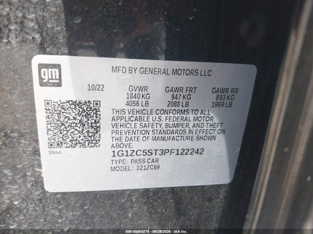 Продаж на аукціоні авто 2023 Chevrolet Malibu Fwd 1fl, vin: 1G1ZC5ST3PF122242, номер лоту: 45454276