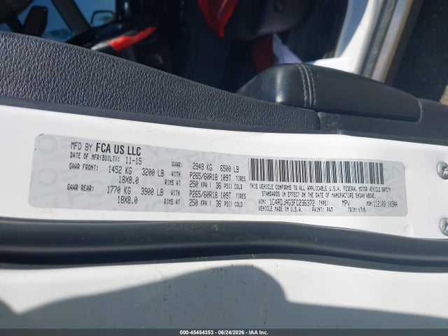 Aukcja sprzedaży 2015 Dodge Durango Sxt, vin: 1C4RDJAG3FC236372, numer aukcji: 45454353