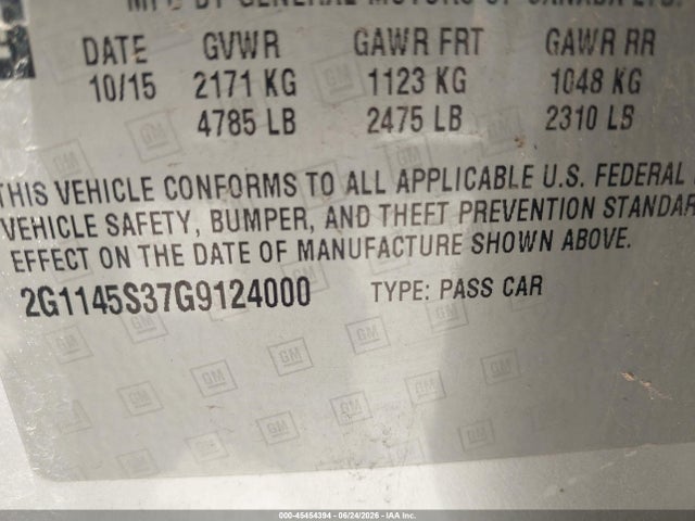 Chevrolet IMPALA 2LZ 2016 2G1145S37G9124000 Image 9