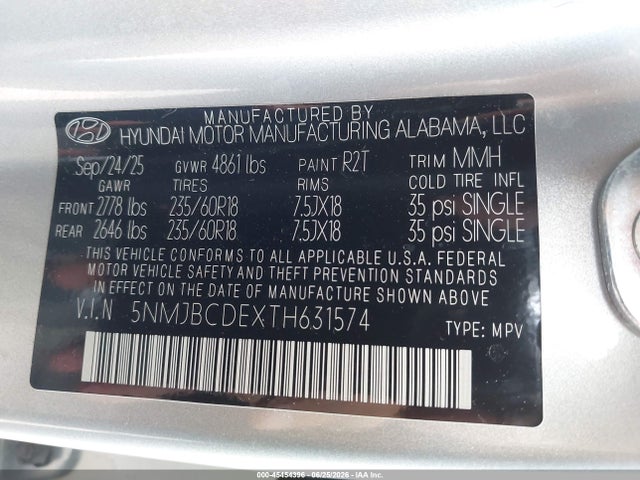 Hyundai TUCSON SEL 2026 5NMJBCDEXTH631574 Image 9