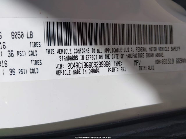 Продажа на аукционе авто 2012 Chrysler Town & Country Touring, vin: 2C4RC1BG6CR299860, номер лота: 45454409