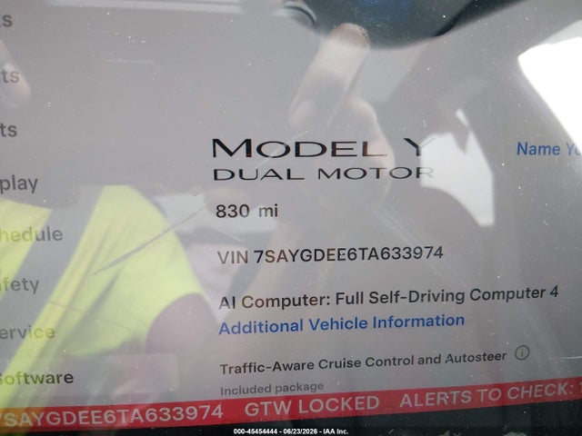 Продажа на аукционе авто 2026 Tesla Model Y All-wheel Drive/long Range Launch Series/premium All-wheel Drive, vin: 7SAYGDEE6TA633974, номер лота: 45454444